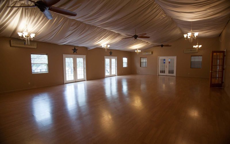 Event Hall of Retreat Space at Lotus Ranch in Wimberley Texas.
